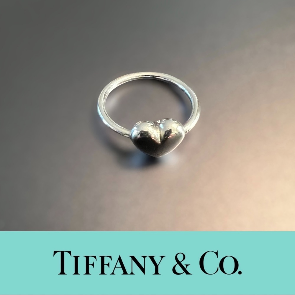 Tiffany & Co 925 Silver Puffy Heart Ring- Retired Design